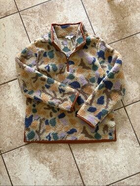 L.L. Bean Cozy Multicolor Sherpa Pullover